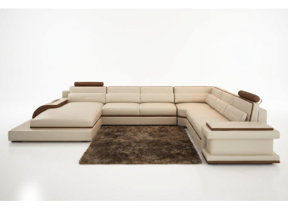 Modern woonkamer design hoekbank meubels hoekbank leren bekleding bankstel