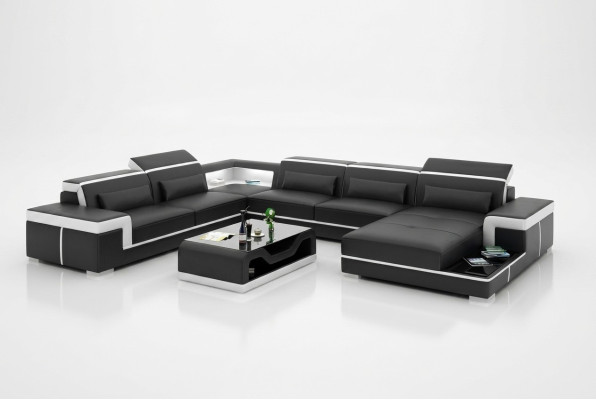 Hoekbank Design Moderne Woonkamer Meubels Hoekbank Leren Bekleding Bank