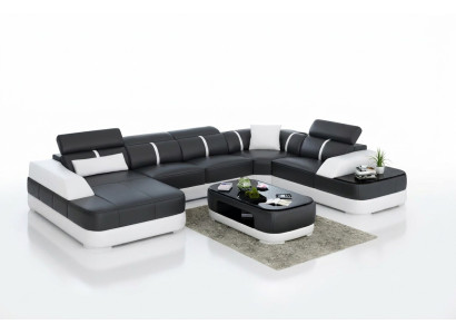 Hoekbank Ontwerp Moderne Woonkamer Hoekbank Leren Bekleding Bank Sofa