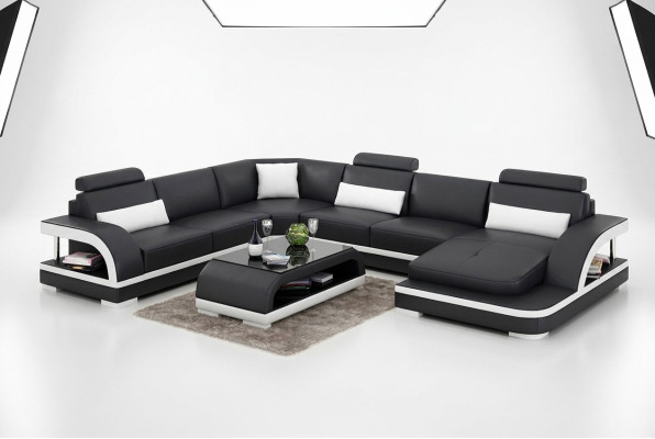 Ontwerp hoekbank woonkamer decor meubels moderne hoekbank lederen bekleding bankstel