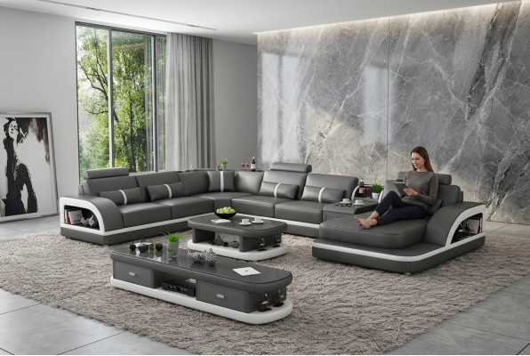 Woonlandschap Bankstel Bekleding Bankstel 3-delig Set Salontafel Dressoir
