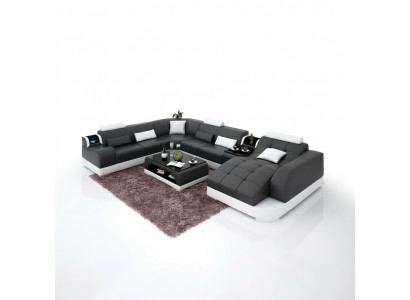 Woonkamer Ontwerp Hoekbank Meubels Moderne Hoekbank Lederen Bekleding Bank