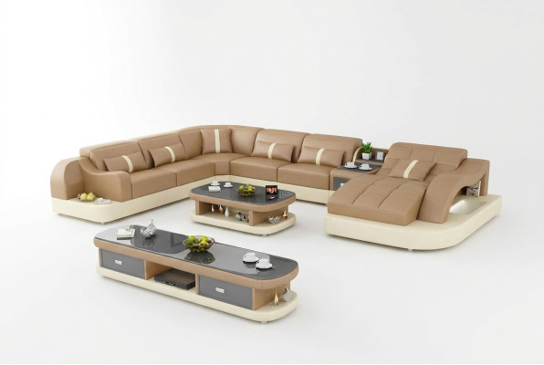 Leder xxl bank bank bekleding woonkamer landschap moderne ontwerper