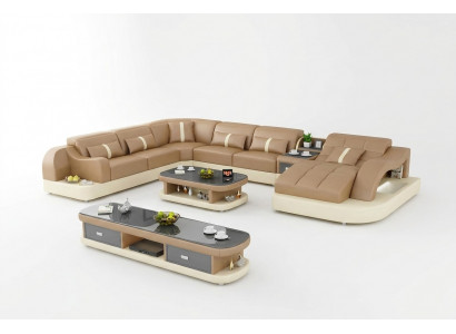 Leder xxl bank bank bekleding woonkamer landschap moderne ontwerper