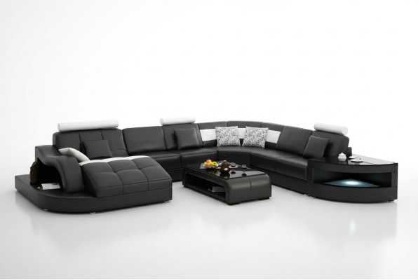 Hoekbank Ontwerp Hoekbank Woonkamer Meubilair Leren Bekleding Bank Bank Woonlandschap