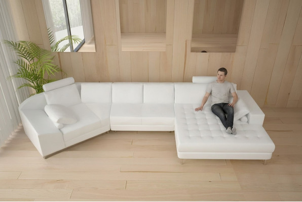 Hoekbank leren bank design bank hoekbank U-vorm modern gestoffeerd woonkamer meubels