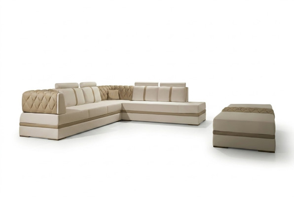 Hoekbank lederen bankstel Design bankstel Hoekbank L-vorm Moderne gestoffeerde woonkamer