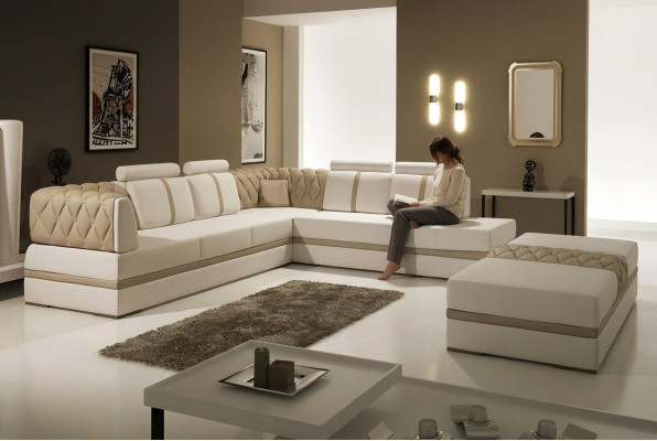 Hoekbank L-vorm Designer Bank Modern Bank Leren Bank Hoekbank Couches