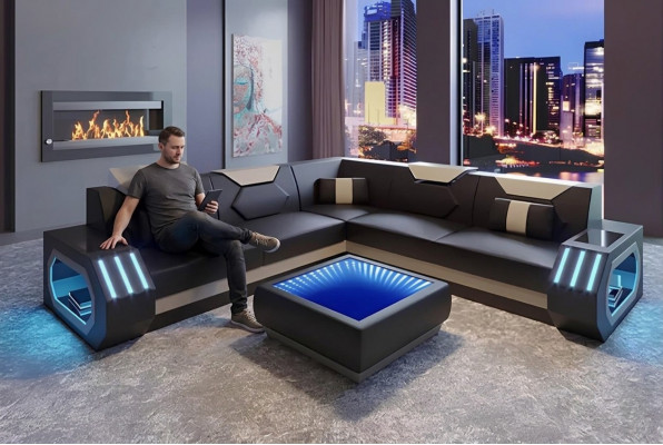 Ontwerp hoekbank hoekbank woonkamer meubels leren bekleding bank bank