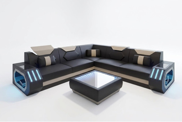 Hoekbank leren bekleding design woonkamer hoekbank bank bank L-vorm woonlandschap
