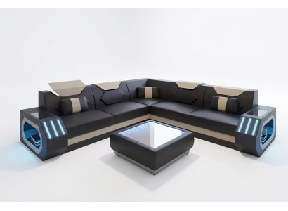 Hoekbank leren bekleding design woonkamer hoekbank bank bank L-vorm woonlandschap