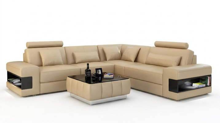 Ontwerp hoekbank Decor woonkamer meubels Moderne hoekbank Lederen bekledingBank