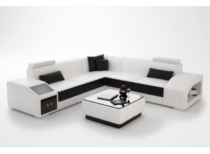 Ontwerp hoekbank woonkamer hoekbank leren bekleding bank bank L-vorm