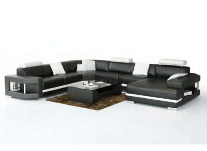 Ontwerp Moderne Woonkamer Hoekbank Meubels Hoekbank Lederen Beklede Bank