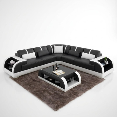 Ontwerp Bank Meubels Hoekbank Hoekbank Woonkamer Lederen Bekleding Bank