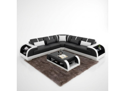 Ontwerp Bank Meubels Hoekbank Hoekbank Woonkamer Lederen Bekleding Bank