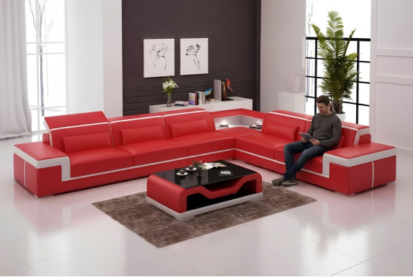 Lederbekleding Ontwerp Hoekbank Woonkamer Hoekbank Bank Bank L Vorm Woonlandschap
