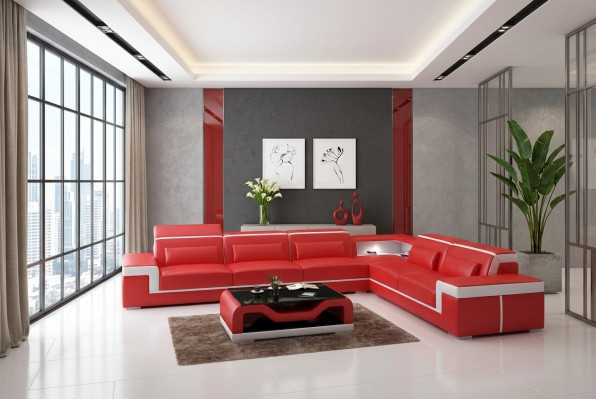 Lederbekleding Ontwerp Hoekbank Woonkamer Hoekbank Bank Bank L Vorm Woonlandschap