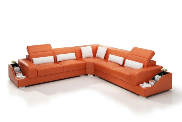 Ontwerp meubelen hoekbank woonkamer hoekbank lederen bekleding bank sofa