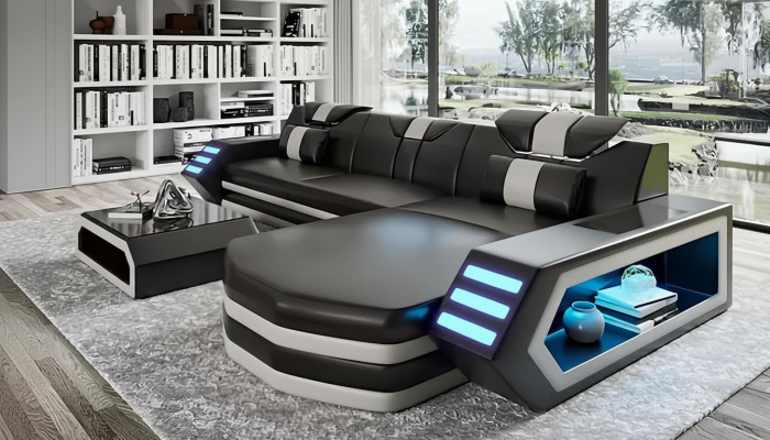 Ontwerp hoekbank woonkamer meubels leren hoekbank bankstel bank