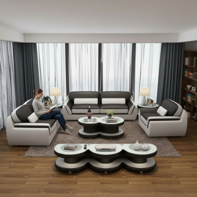 Designer Bank Leren Bank Bankstel 3-Zits Moderne Bank Woongebied