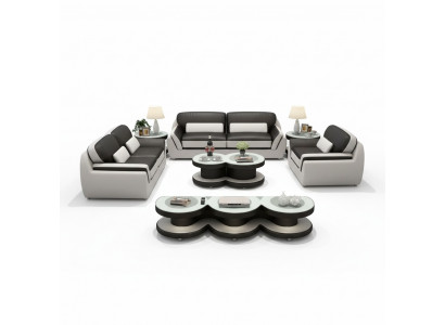 Designer Bank Leren Bank Bankstel 3-Zits Moderne Bank Woongebied
