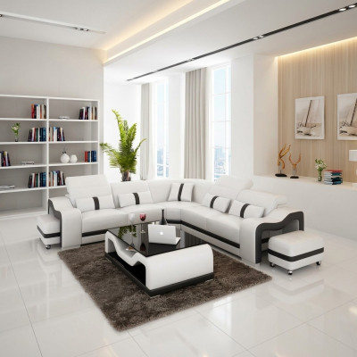 Leren bank Ontwerpbank Hoekbank L-vorm Moderne hoekbank Bekleding  Leren bank Ontwerpbank Hoekbank L-vorm Moderne hoekbank Bekleding