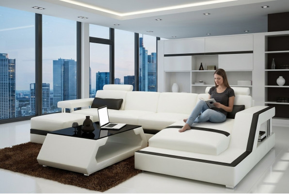 Leren hoekbank L-vorm Moderne bank Leren hoekbank Bekleding