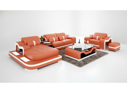 Designer Bank Hoekbank L Vorm Fauteuil Zitkussen Bekleding Woonlandschap Leren Bank