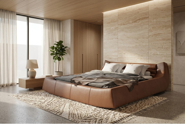 Ontwerper Bed Dubbele Bedden Modern Hotel Lederen Stoffen Tweepersoonsbed