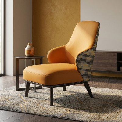 Moderne fauteuil gestoffeerde fauteuil oorbank bank designer clubstoel leuning