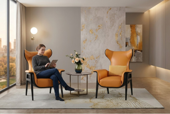 Moderne fauteuil gestoffeerde fauteuil Relax oor bank bank Designer Club
