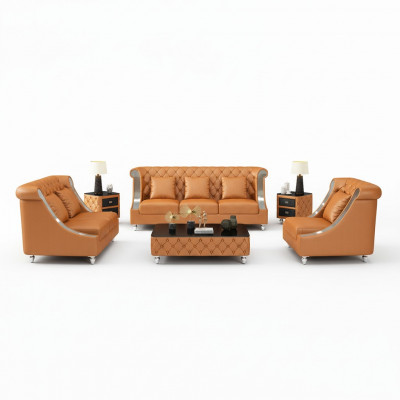 Ontwerp woonlandschap bankstel 3+2 zits leren bankstel woonkamer Chesterfield