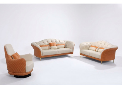 Exclusieve gestoffeerde designmeubels 32-zitsbankstel 2-delig woonlandschap