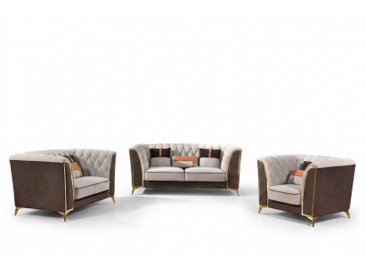 Driepersoons bank 3-zits design leren bank Driepersoons Italiaanse stijl meubelen