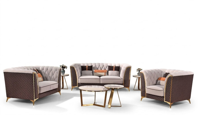 Sofa set 3-zits leren bank Moderne bank Designer bank Nieuw