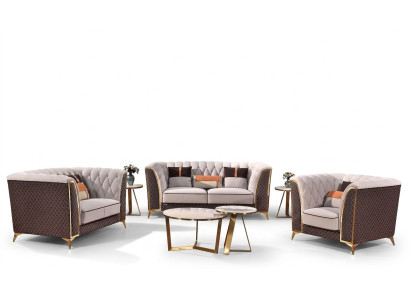 Sofa set 3-zits leren bank Moderne bank Designer bank Nieuw