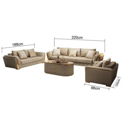 Ledersofa Bank Bekleding Set 3-zits compleet set zitkussen sets
