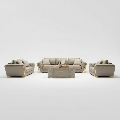 Ledersofa Bank Bekleding Set 3-zits compleet set zitkussen sets