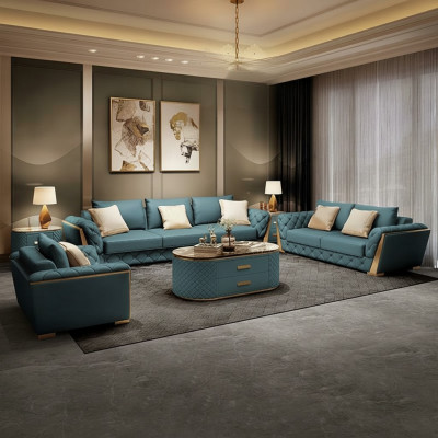 Lederen Designer Sofa Bankstel Bekleding Set 6-delig. Stel Meubels Salontafel