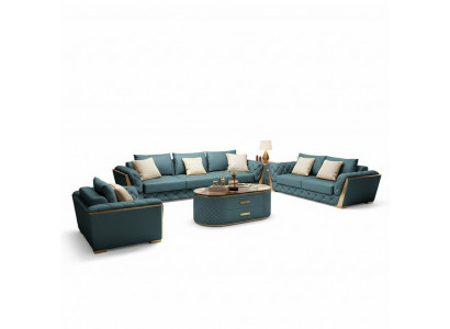 Lederen Designer Sofa Bankstel Bekleding Set 6-delig. Stel Meubels Salontafel