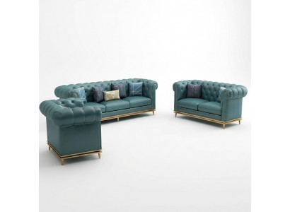 Chesterfield bankstel gestoffeerde zitmeubel set van 2 delen Nieuwe bankstel 3+2 zits Neu Couch  Chesterfield bankstel gestoffeerde zitmeubel set van 2 delen Nieuwe bankstel 3+2-zits Neues Sofa