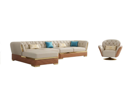 Exclusieve hoekbank meubels woonkamer sofa bekleding luxe bank hoekcombinatie