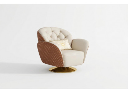 Fauteuil Éénzitter Relax 360° Draaistoel Beklede Leren Fauteuil Bank Club