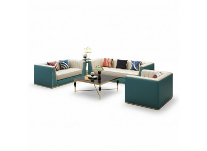 Sofagroep Designerbank Leren bankstel 3-zitter Decoratieve Moderne bank