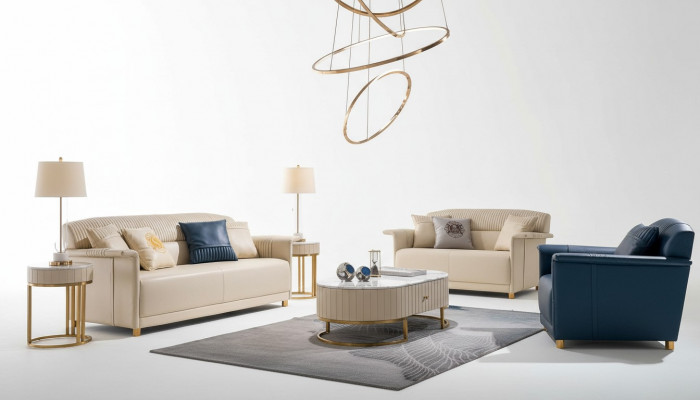 Woonkamer Designerbank Bankstel 3+2+1 Zits leren bank Moderne