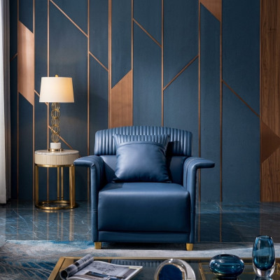 Klassiek ontworpen leren loungestoel clubfauteuil enkelzits bank ontspannen.