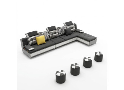 Woonlandschap hoekbank L-vorm Moderne bank Leren bank Hoekbank Bekleding
