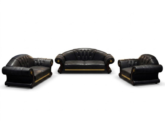 Chesterfield bankstel complete set bankstel 6-delig zitkussen bijzettafel tafel