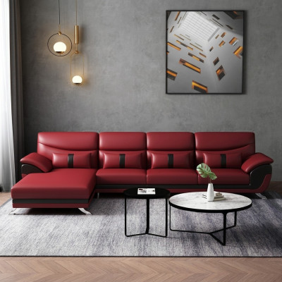 Ontwerp woonkamer leren bekleding hoekbank hoekbank bank bank L-vorm